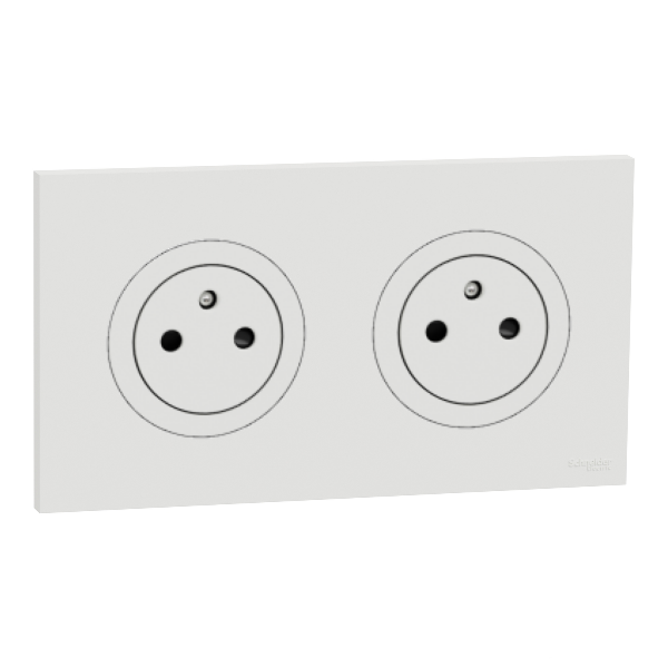 Schneider Electric - Odace 2025 - Prise 2P+T affleurante - blanc craie - Réf : S920052